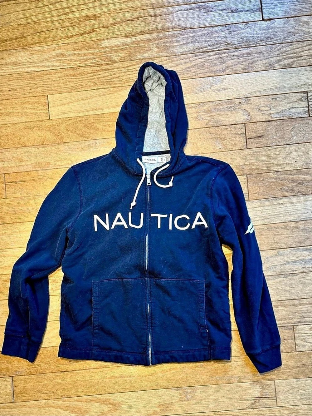 Nautica Full-Zip Logo Hoodie Jacket in Blue